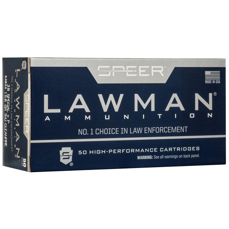 Speer Lawman Clean-Fire Handgun Ammunition .38 Spl 125gr TMJ 900 fps 50/ct - View 2