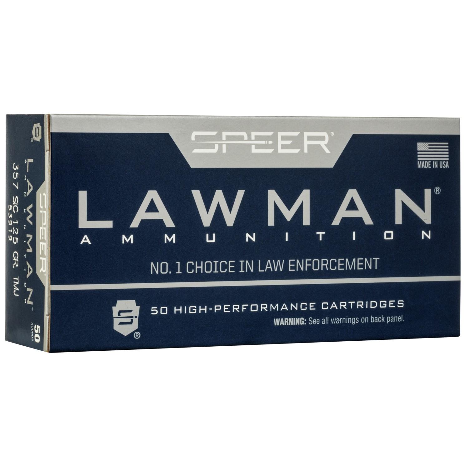 Speer 53919 Lawman .357 Sig 125gr TMJ Flat Nose 50 Rounds Box - View 2