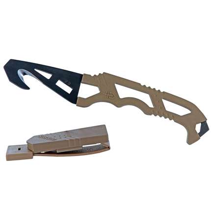 Gerber Crisis Hook Fixed Blade Knife - 2.9" Black Blade, Tan Handle - View 2