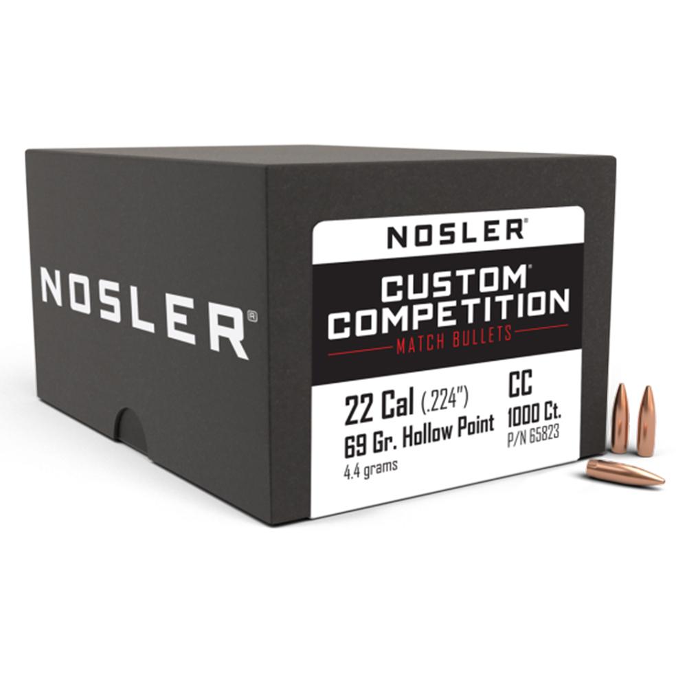 Nosler Custom Competition Bullets .22 cal .224 69 gr HPBT 1000/ct - View 2