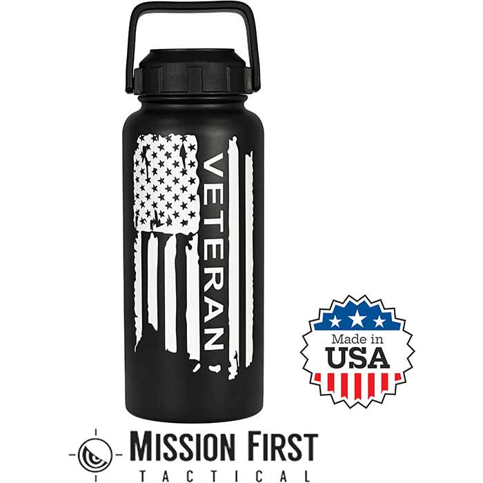 Mission First Tactical USMC 32oz Bottle Black White MFT DM-32-USMC-41 - View 2