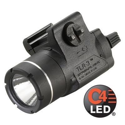 Streamlight 69220 TLR-3 Weapon Light Handgun 170 Lumens White LED 115 Meters Beam Rail Grip Clamp Matte Black Polymer - View 2