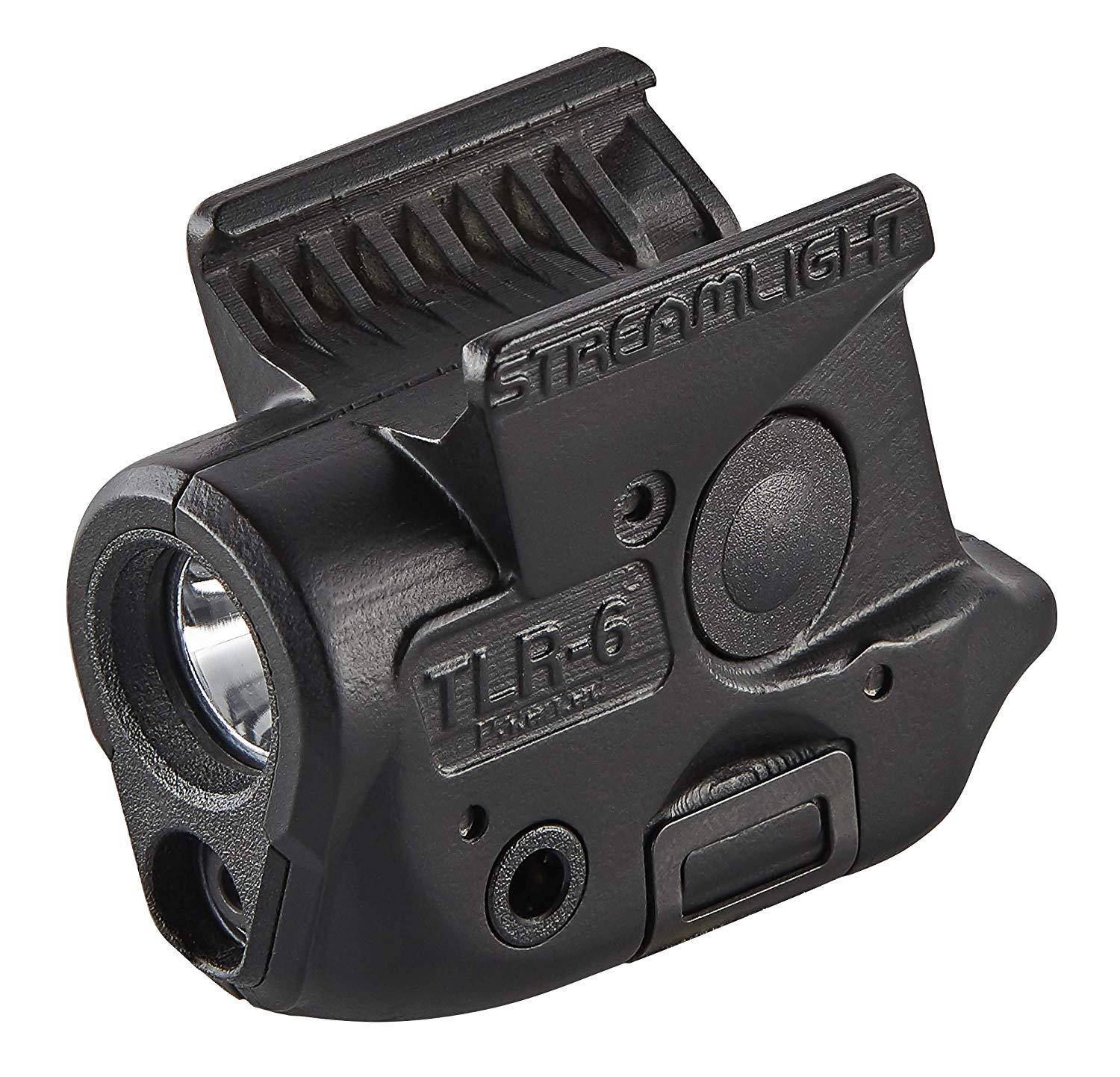 Streamlight TLR-6 Weapon Light w/Laser Sig P365 100 Lumens Output White LED Light Red Laser 89 Meters Beam Rail Grip Clamp Mount Black Anodized Polymer - View 2
