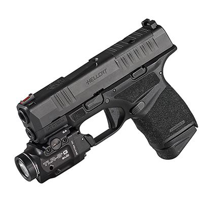 Streamlight TLR-8 Sub w/Laser Green Laser 500 Lumens 640-660nM Wavelength, Black 141 Meters Beam Distance, Fits Springfield Hellcat Handgun Rail Clamp Mount - View 2