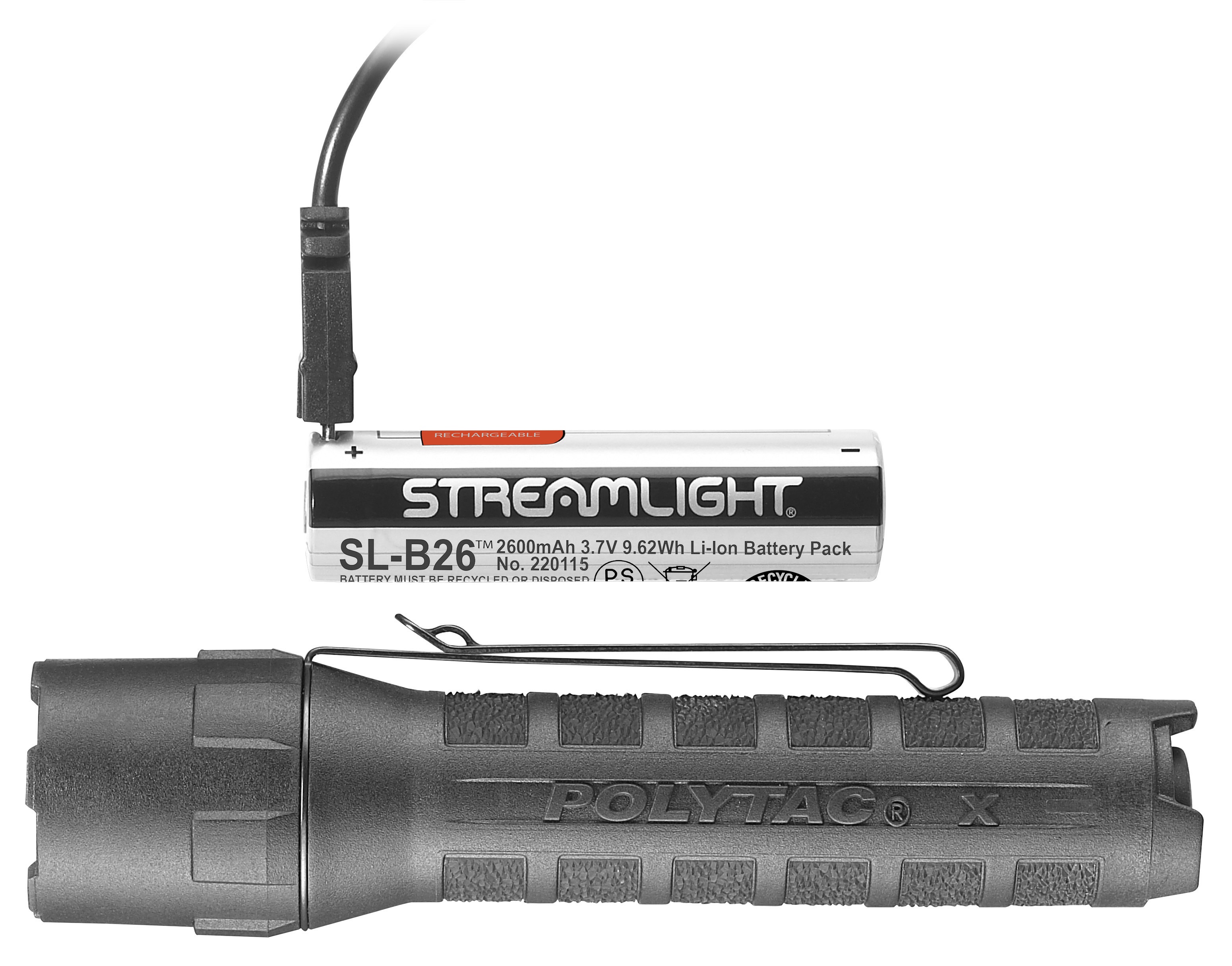 Streamlight PolyTac X USB Flashlight 600 Lumens 5.46 in Black Polymer - View 2