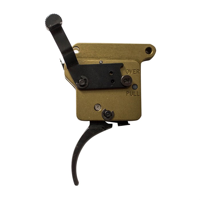 Timney Triggers 510V2THIN Elite Hunter Thin Curved Trigger for Remington 700 Right - 3 lbs Draw Weight & Black/Green Finish - View 2