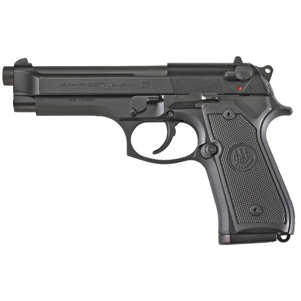 Beretta M9 J92M9A0LE 9mm Handgun 4.9" Barrel 10 Rounds Black Finish - View 2