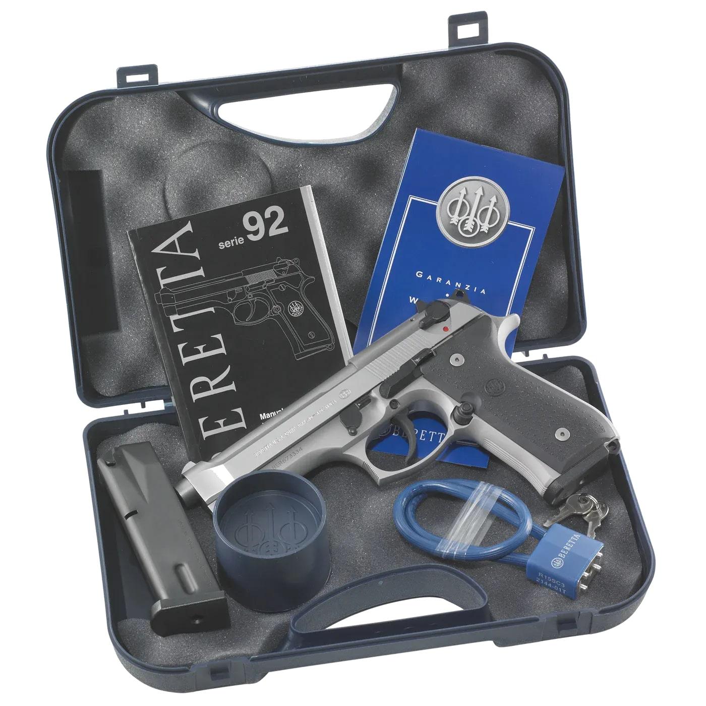 Beretta JS92F500 92FS 9mm 4.9" 15-Shot Inox Black Rubber - View 2