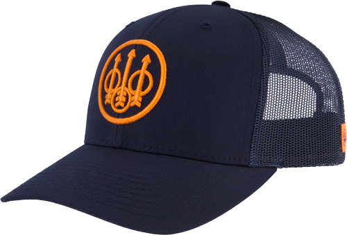 Beretta BC020T16520505 Straightpull Trucker Hat Navy/Orange Mesh Back - View 2