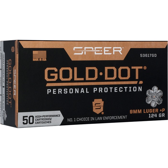SPEER GOLD DOT HANDGUN PP 9MM LUGER +P 124GR HP 1220 FPS 50/BOX - View 2