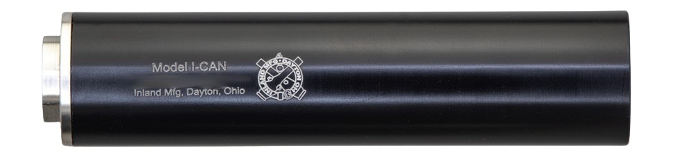 INLAND I-CAN 6" Aluminum Black Type III Anodized Black .45 Suppressor, .578x28 direct thread base - View 2