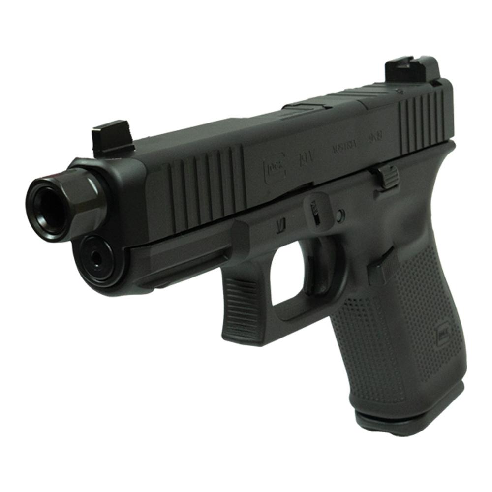 Glock V-Series Model 19 Black Cerakote Handgun 9mm Luger 15rd Magazines (3) 4.6 Threaded Barrel Black Austria Made - View 2