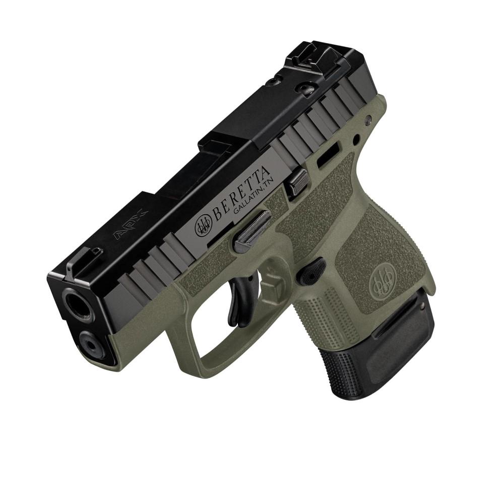Beretta JAXN9278A1 APX A1 Carry 9mm Luger 8+1 3" Blued Steel Barrel, Black Optic Ready/Serrated Slide, OD Green Frame, Grips - View 2