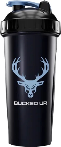 Bucked Up 28oz Shaker Bottle Black Blue BPA Free Dishwasher Safe - View 2