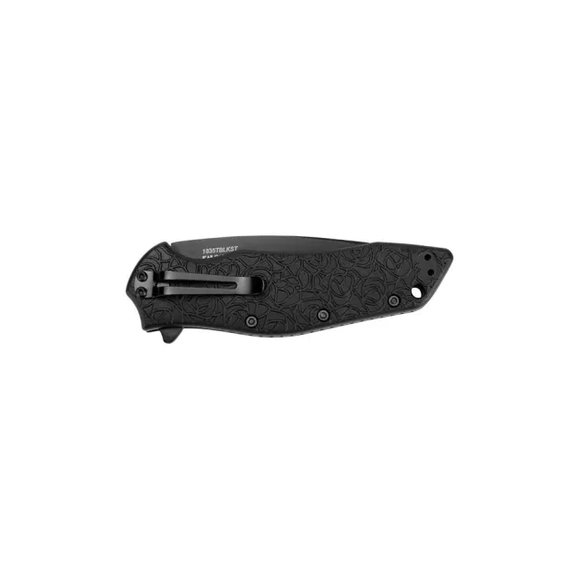 Kershaw Kuro Tanto Knife - Black / Partially Serra - View 2