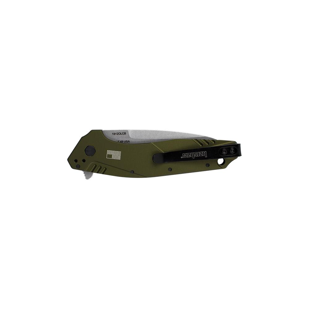 Kershaw 1812OLCB Dividend 3" Composite Blade Olive Aluminum Scales - View 2