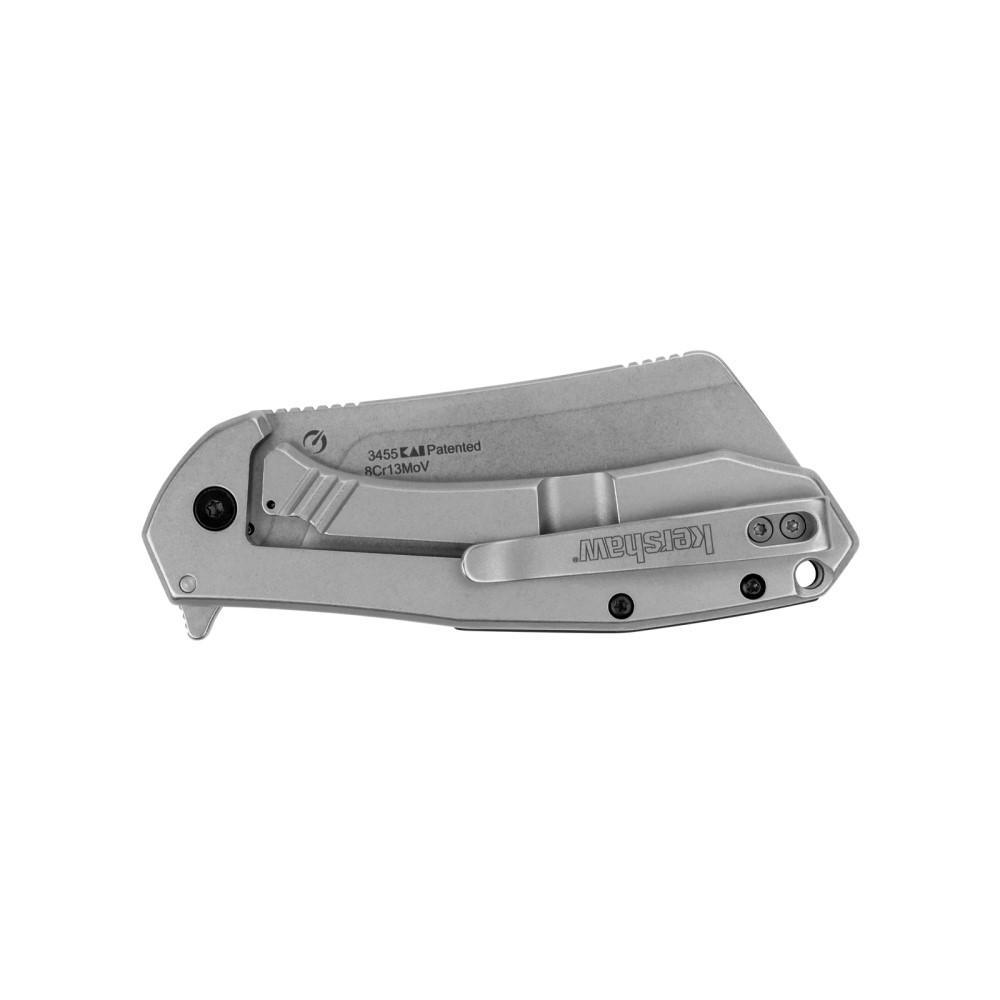 Kershaw 3455 Bracket Folding Knife, 3.4" Silver Blade, Black Handle - View 2