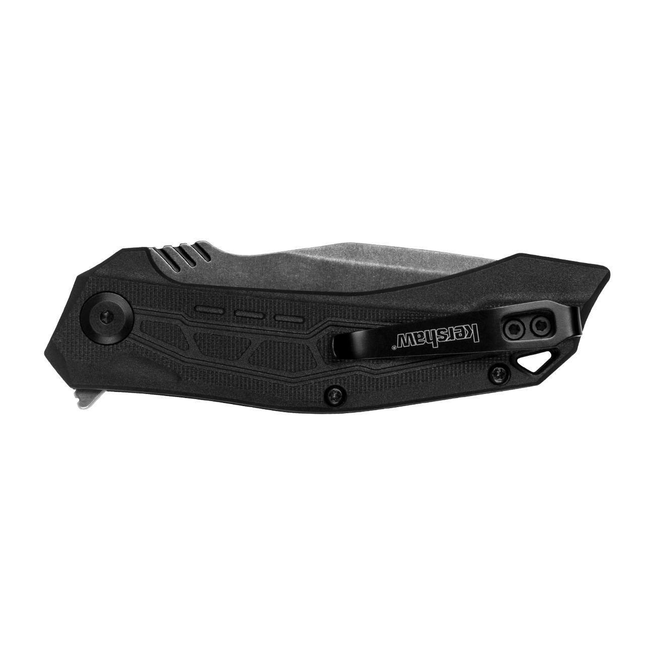 Kershaw 1376 Flatbed Folding Knife, 3.1" Tanto Blade, Black G10 Grip - View 2