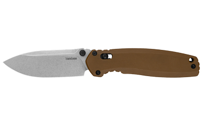 Kershaw 2052 Broadside 3.5" Drop Point Plain Blade Brown Handle - View 2