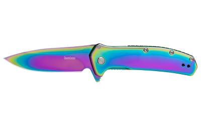 Kershaw 2044RBW Outcome 2.8" Drop Point Plain Rainbow Knife - View 2
