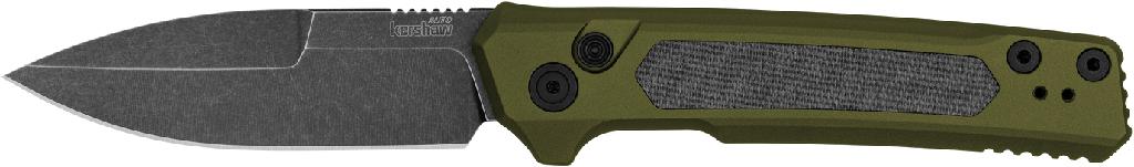 Kershaw 7205 Launch 22 Automatic 3.45" Folding Spear Point Plain CPM MagnaCut Steel Blade, OD Green Anodized w/Black Micarta Inserts Aluminum - View 2