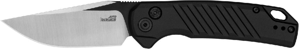 Kershaw 7305 Launch 23 Automatic 3.30" Folding Trailing Point Plain Black Cerakote/Satin CPM 154 SS Blade, Black Anodized Aluminum - View 2
