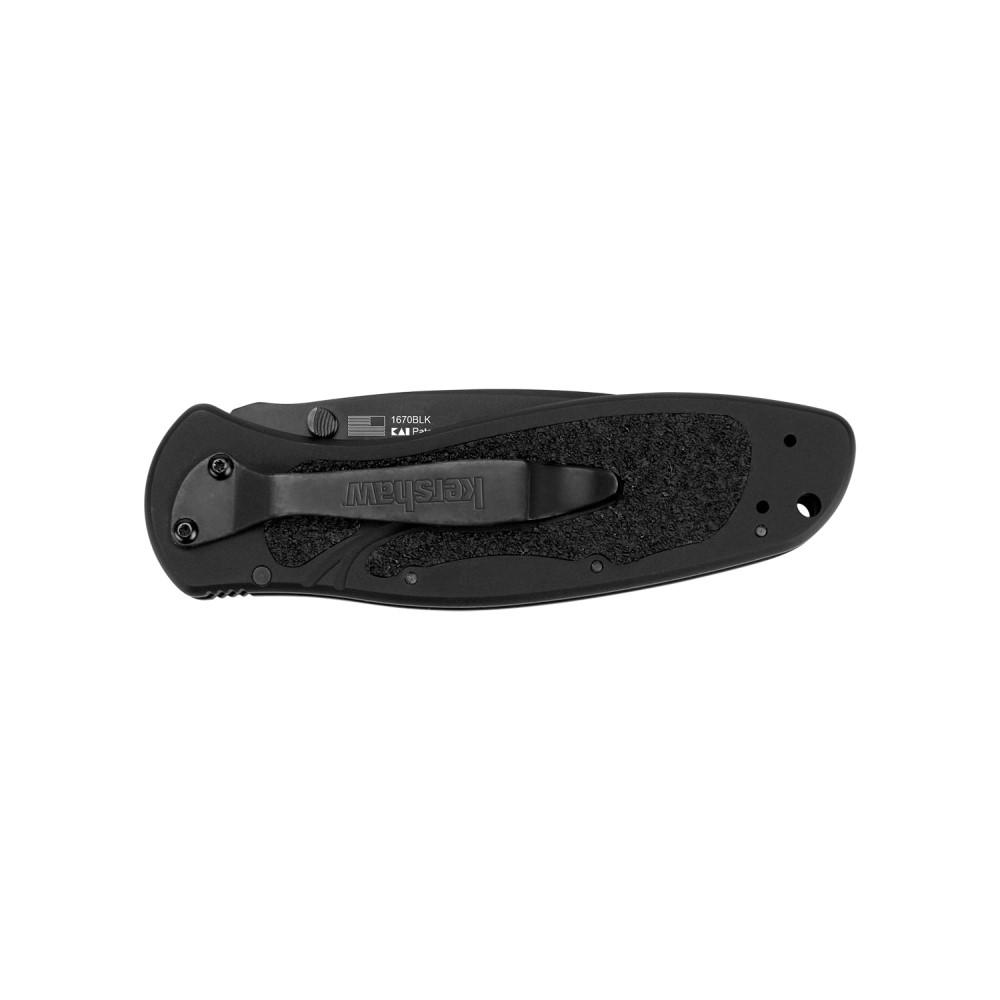 Kershaw 1670BLK Blur 3.4" Folding Knife, Black DLC Blade, Aluminum Handle - View 2