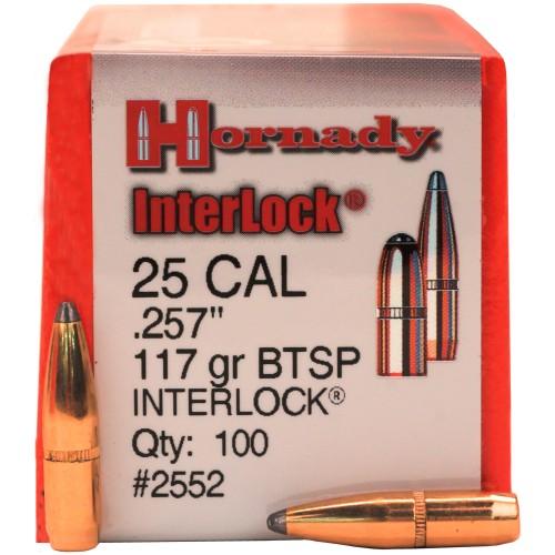 Hornady 2552 InterLock Hunting 25 Cal .257 117 gr Boat-Tail Spire Point - View 2