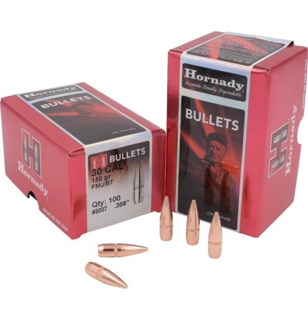 Hornady 3037 Traditional Target 30 Cal .308 150gr FMJ-BT Ammo - 100 Rounds - View 2