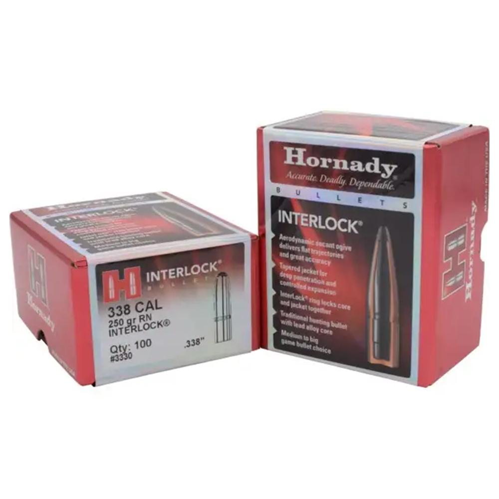 Hornady 3330 InterLock Bullets .338 Cal 250gr RN 100ct - View 2