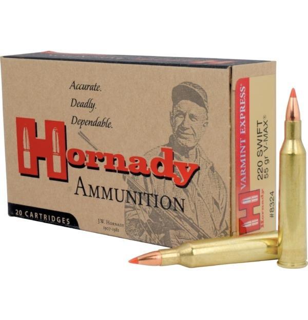 Hornady Varmint Express 220 Swift 55 Grain V-Max 20 Rounds Box - View 2