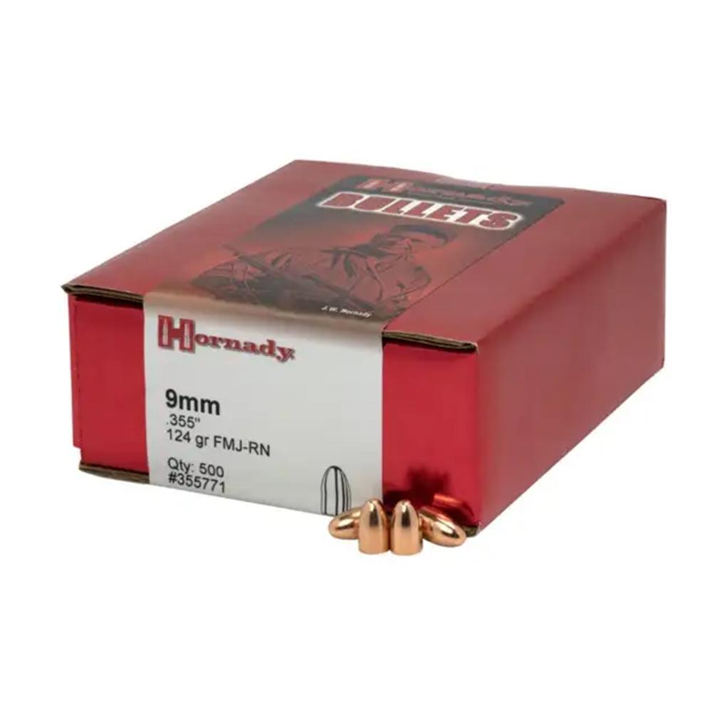 Hornady 355771 9mm 124gr FMJ Round Nose Bullets 500/Box - View 2
