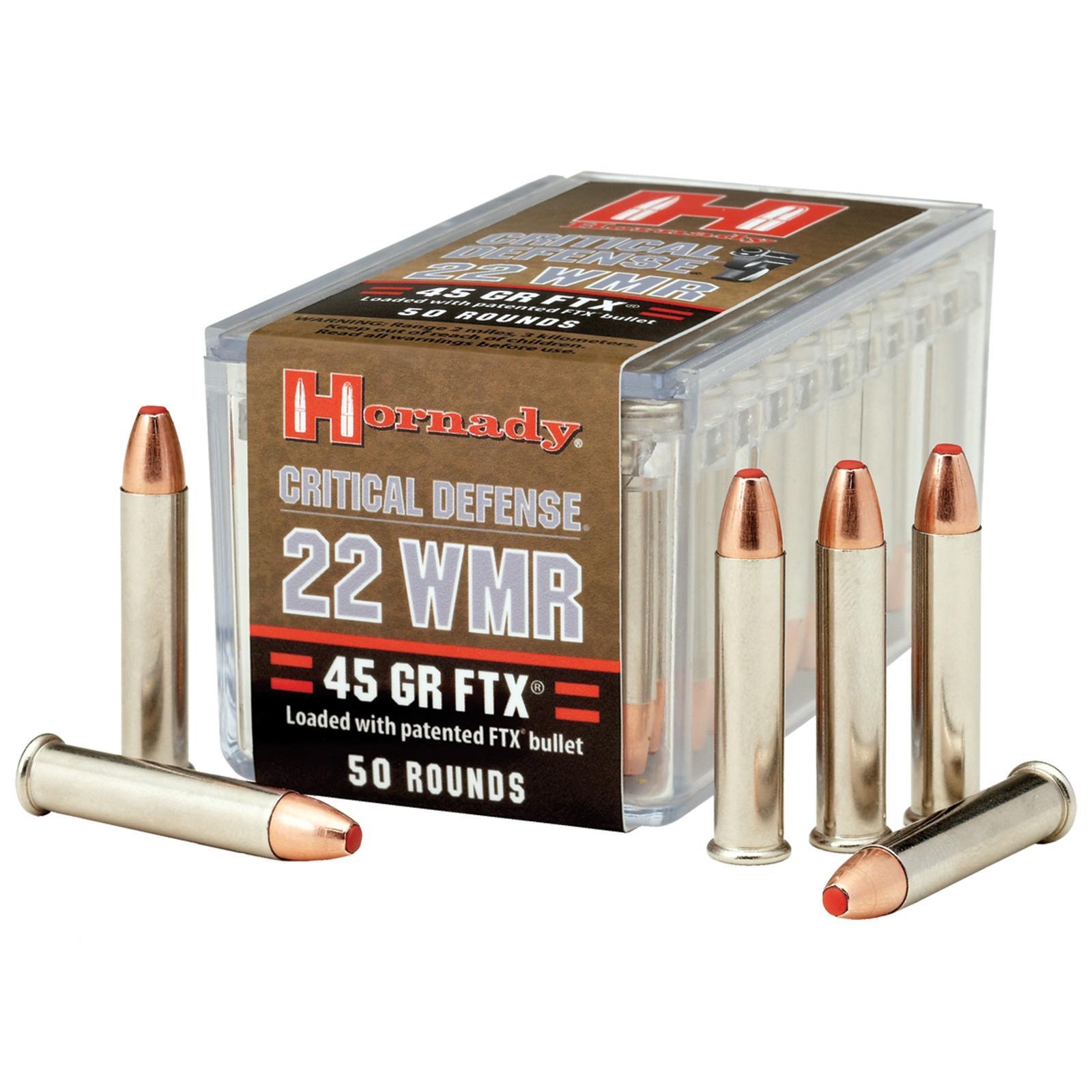 Hornady 83200 Critical Defense Rimfire 22 WMR 45 gr FTX 50 Per Box/ 40 Cs - Superior Expansion & Accuracy - View 2