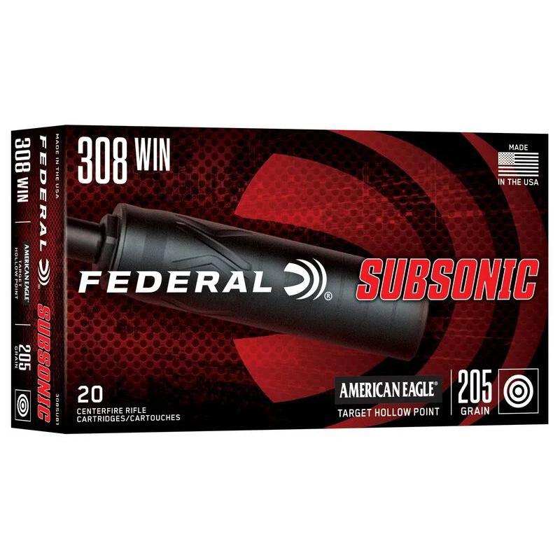 FEDERAL 308 WIN 205GR HP SUBSONIC 20RD - View 2