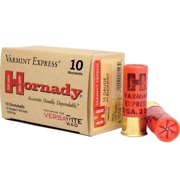Hornady 86243 Varmint Express 12 Gauge 2.75" 4 Buck Shot 10 Per Box/ Case - View 2