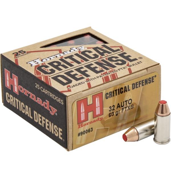 Hornady 90063 Critical Defense 32 ACP 60 gr FTX 25 Per Box/ 10 Cs - View 2