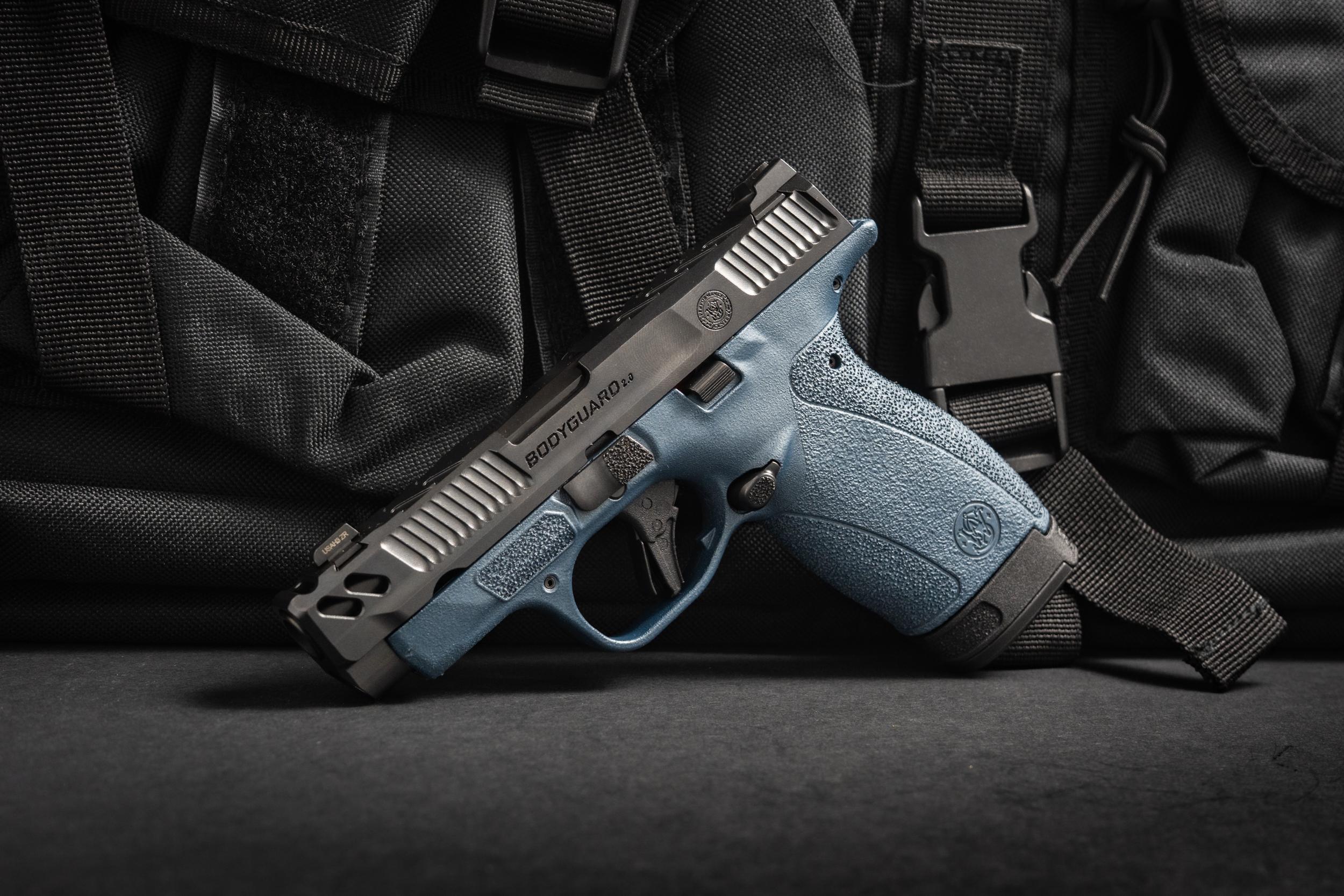 S&W PC Bodyguard 2.0 Blue Titanium Carry Comp Handgun .380 Auto 10(1)&12(1)rd Magazines 3.1 Comp Barrel No Thumb Safety - View 2