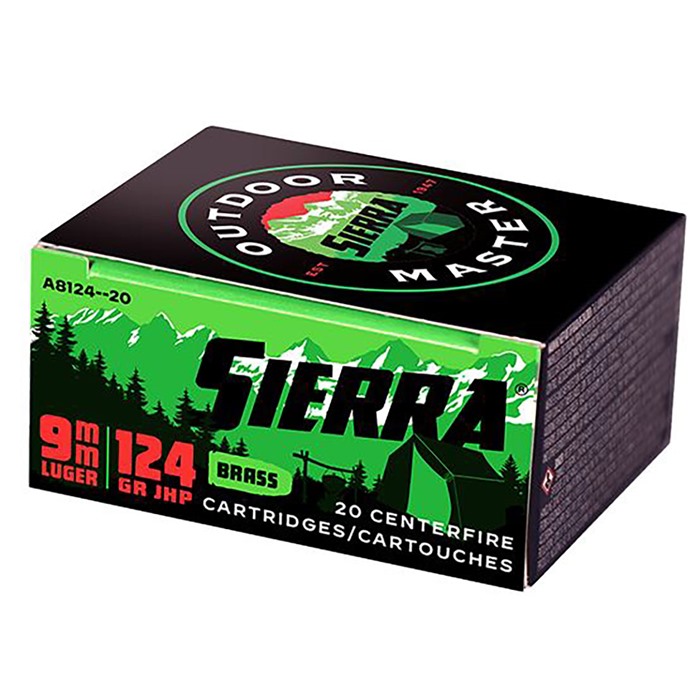 Sierra A8124--20 Outdoor Master 9mm 124GR JHP Ammo 20RD Box - View 2
