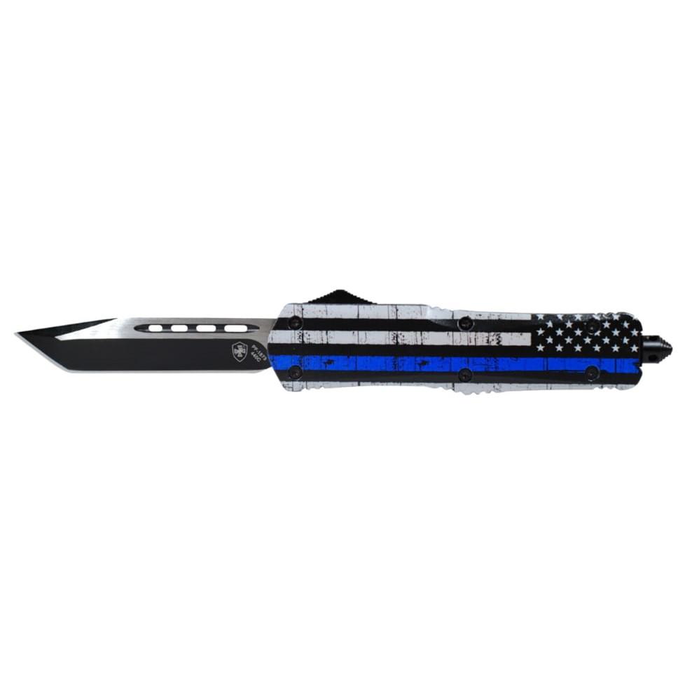 Templar LBTB231 Back The Blue Gen II 3.5" OTF Tanto Black Blade Knife - View 2