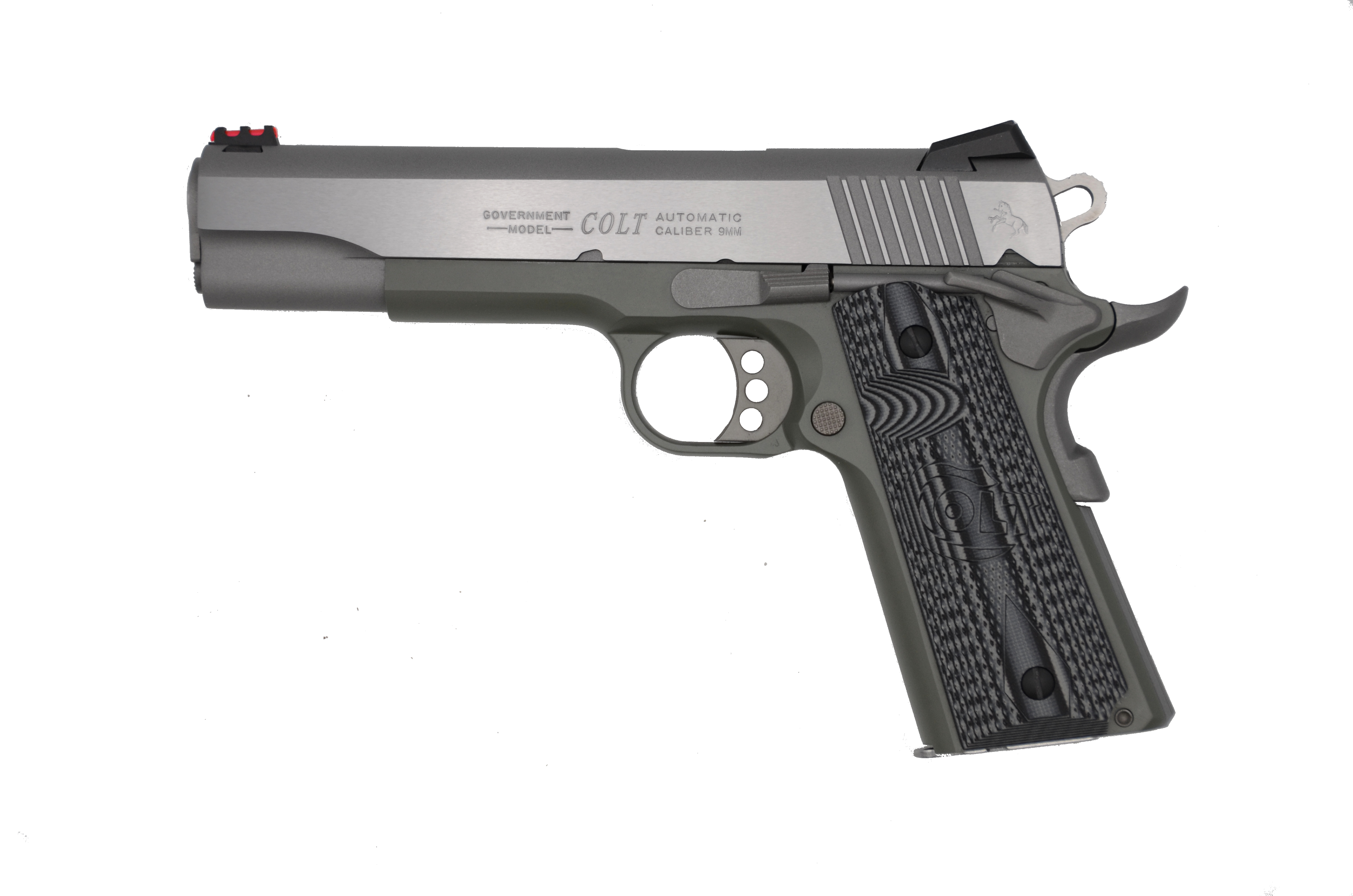 Colt O1072CCSJG 9mm 5" Jungle Green Semi-Auto Pistol, Adj. Sights - View 2