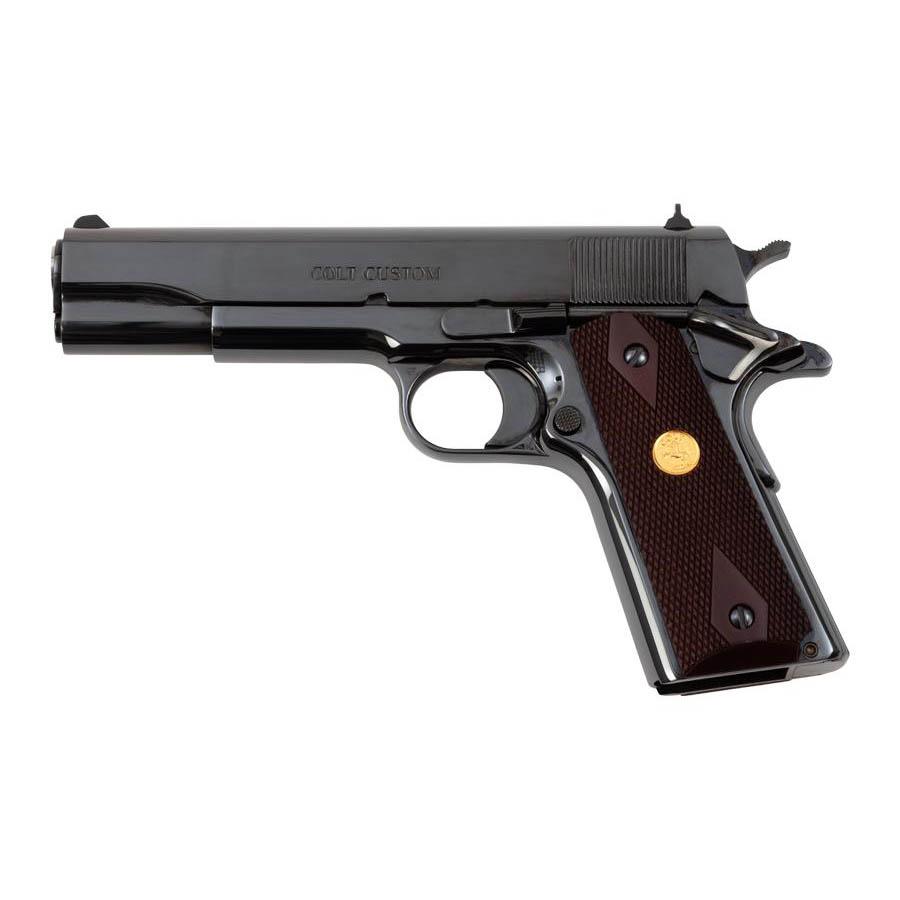 Colt O1911C-RB 1911 Gov't 45 ACP 5" Barrel 7+1 Capacity Polished Royal Blue Finish Wood Grip 70 Series - View 2