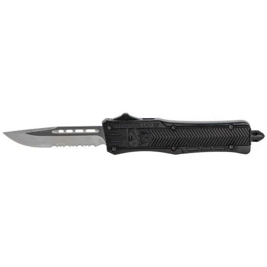 CobraTec SBCTK-1SDS 2.75" Drop Point Serrated OTF Knife, D2 Steel, Black - View 2