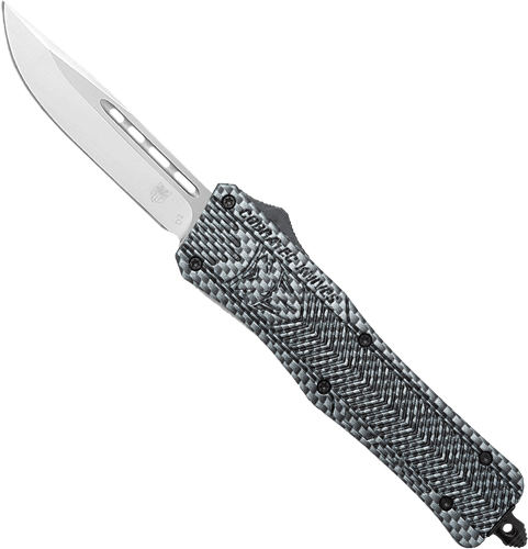 CobraTec MCFCTK1MDNS CTK-1 Medium 3" D2 Steel OTF Knife Carbon Fiber Handle - View 2