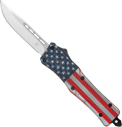 Cobratec CTK1 OTF Knife American Flag 3" Drop Point Blade - View 2