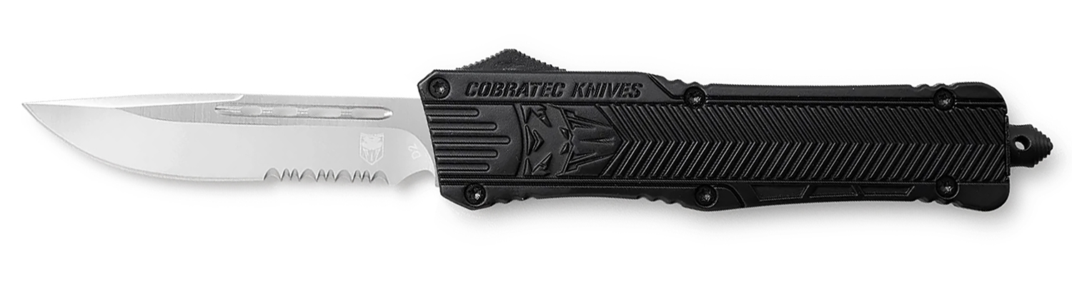 CobraTec LBCTK-1LDNS 3.9" Drop Point Serrated OTF Knife D2 Steel - View 2
