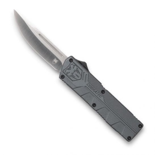 CobraTec GYCTLWDNS 3.25" D2 Steel OTF Knife Gray Aluminum Handle - View 2