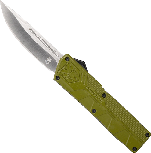 CobraTec ODCTLWDNS 3.25" D2 Steel OTF Knife OD Green Aluminum Handle - View 2