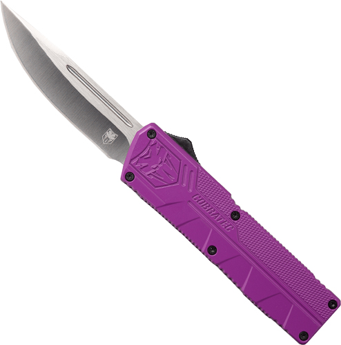 CobraTec PURCTLWDNS 3.25" D2 Steel OTF Knife Purple Aluminum Handle - View 2