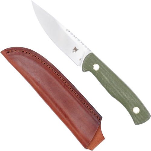 Cobratec Koonsman CTKMNODG 4" Fixed Blade OD Green D2 with Leather Sheath - View 2