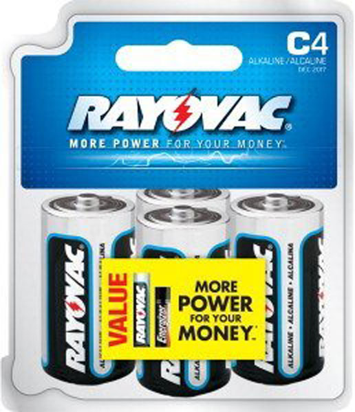RAY-O-VAC ALKALINE BATTERY C 4PK                            - View 2